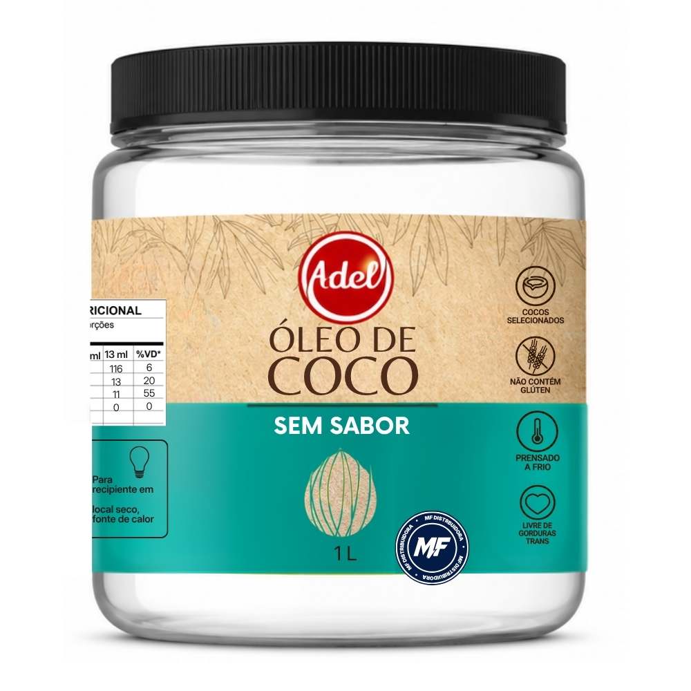 15573470947-adel-oleo-de-coco-virgem-1l.jpg ADEL OLEO DE COCO SEM SABOR POTE 1 LT - Imagem 1