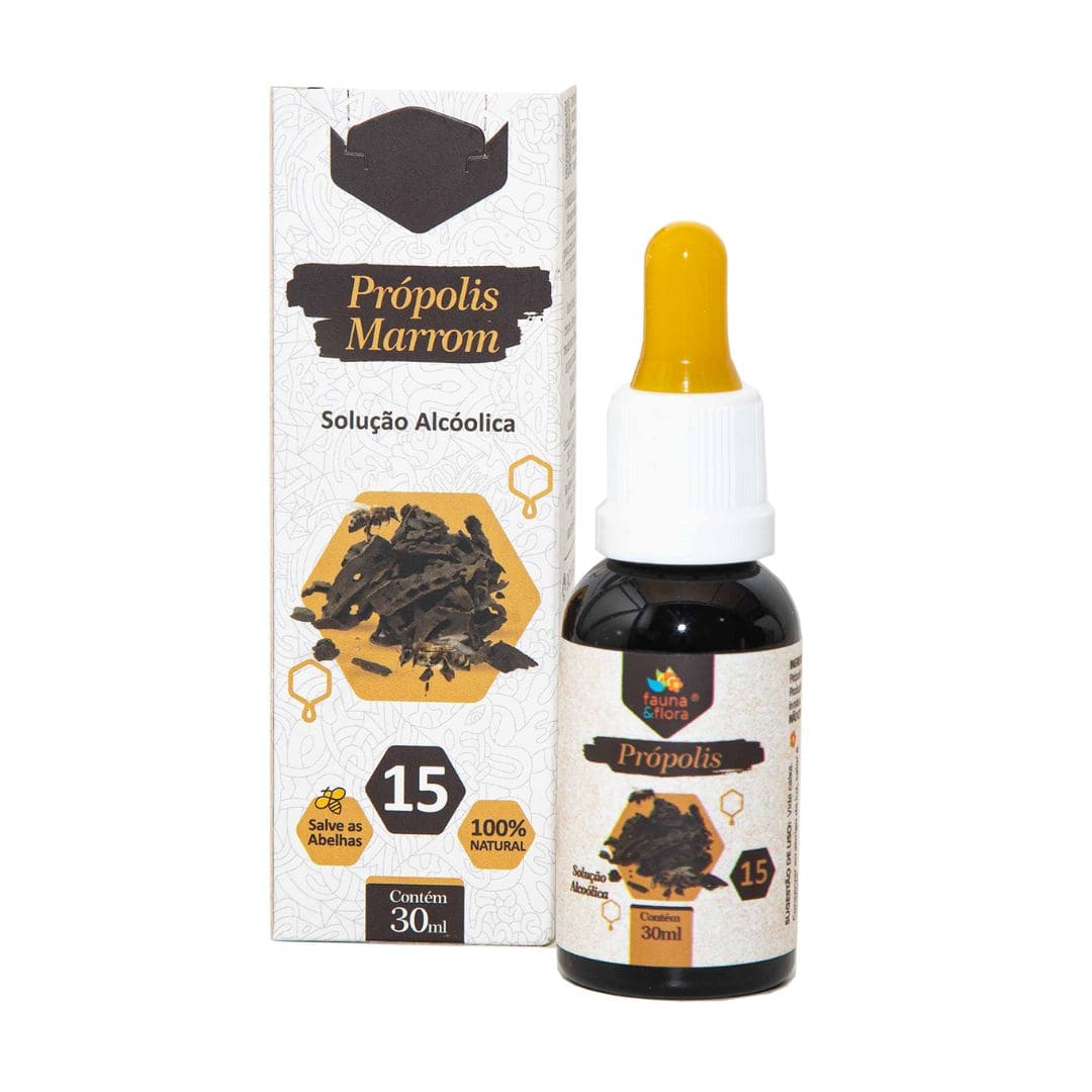 15293166158-ff-propolis-marrom-15-frente.jpg FF PROPOLIS MARROM SOL ALCOOLICA 15% 30ML - Imagem 1