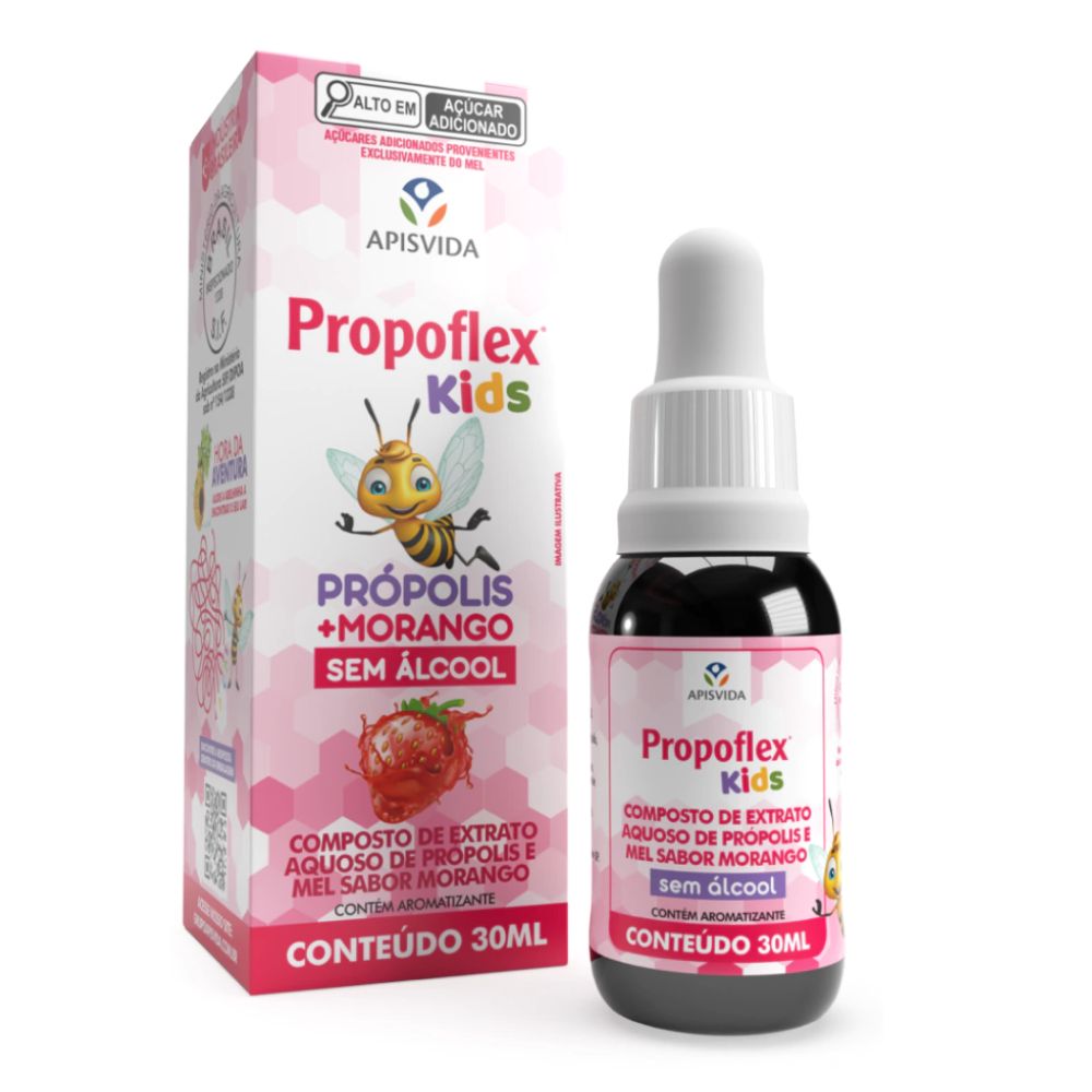 15609117552-apis-propoflex-kids-sabor-morango.jpg AP PROPOFLEX KIDS EXT. AQUOSO SABOR MORANGO GTS 30ML - Imagem 1